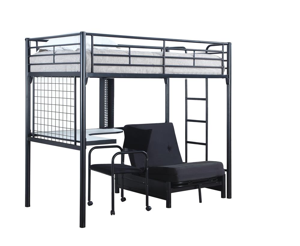 G2209 - Jenner Futon Workstation Loft Bed - ReeceFurniture.com