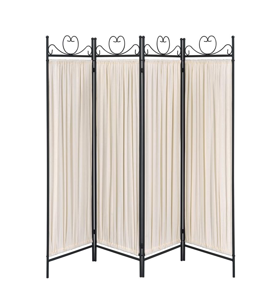 G2710 - 4-Panel Folding Screen Beige And Black - ReeceFurniture.com