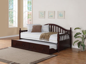 G300090 - Arched Back Twin Daybed With Trundle Cappuccino - ReeceFurniture.com
