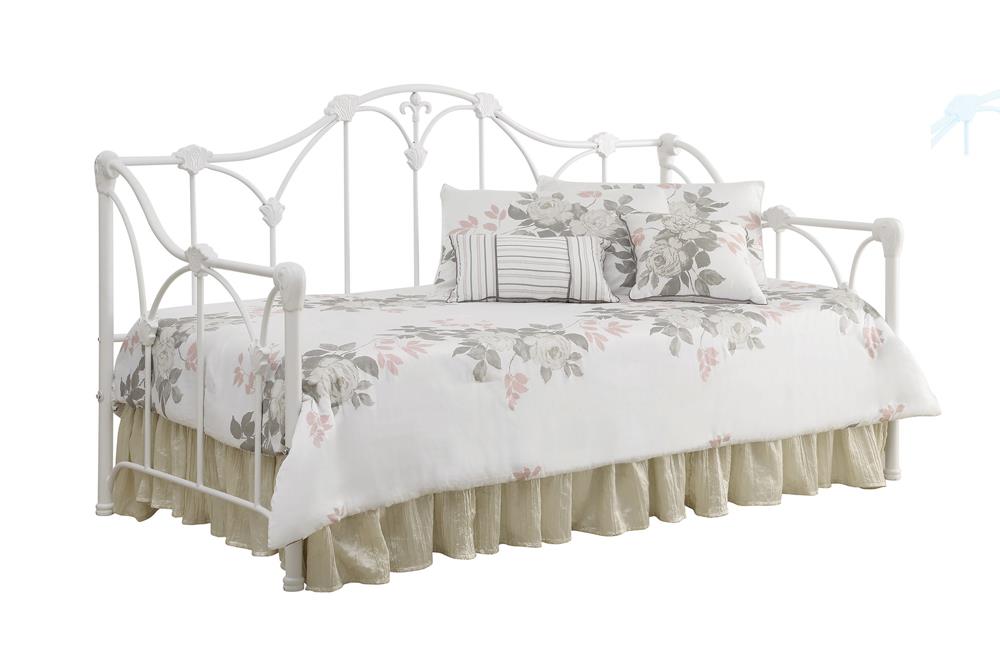 G300216 - Twin Metal Daybed With Floral Frame - White - ReeceFurniture.com