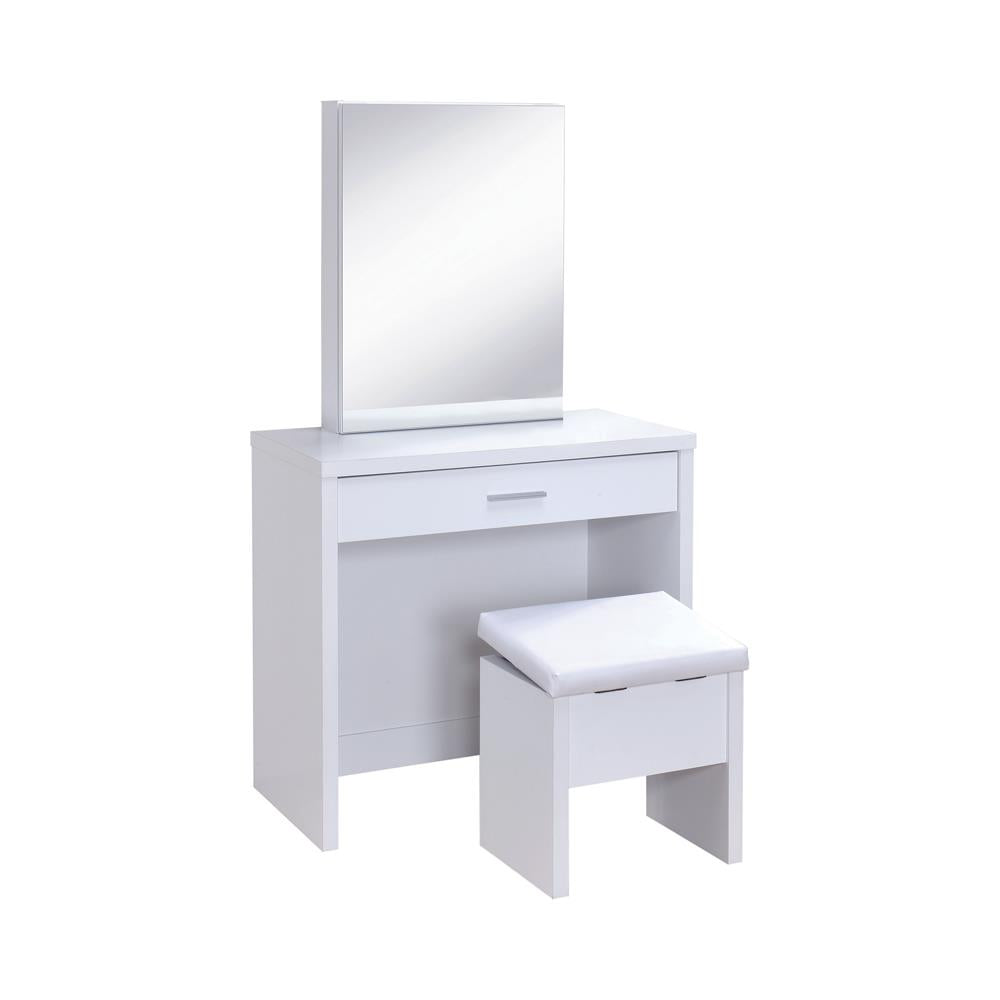 G300290 - 2-Piece Vanity Set With Lift-Top Stool - White - ReeceFurniture.com