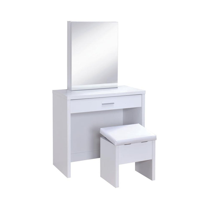 G300290 - 2-Piece Vanity Set With Lift-Top Stool - White