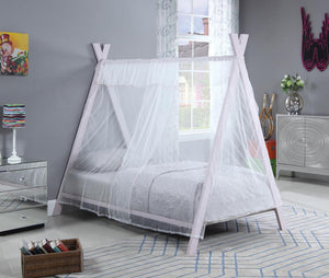 G302133 - Fultonville Twin Metal Tent Bed - Pink - ReeceFurniture.com