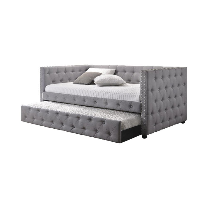 G302161 - Mockern Tufted Upholstered Daybed With Trundle - Grey