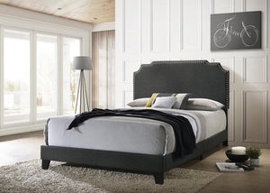 G310063 - Tamarac Upholstered Nailhead Bed - Grey - ReeceFurniture.com