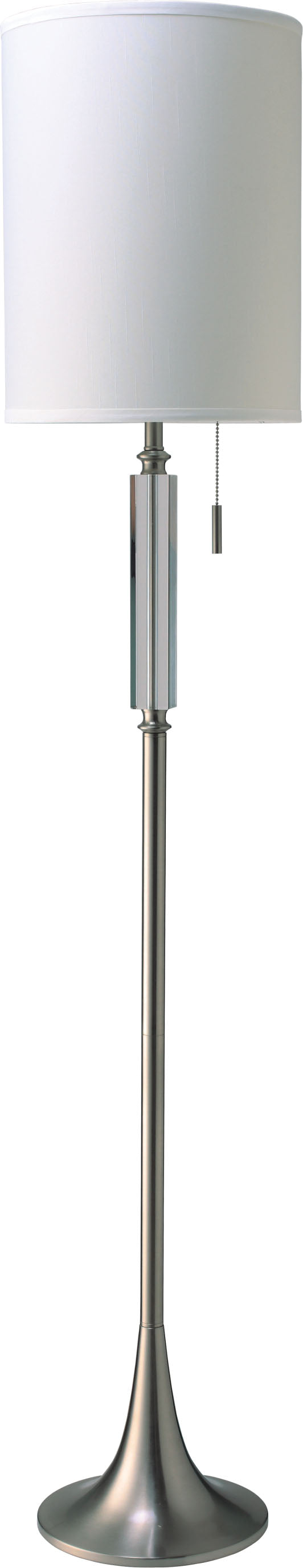 Cody Floor Lamp, Brushed Silver & Crystal