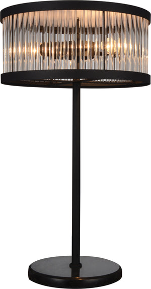 Aven Table Lamp, Black Satin - ReeceFurniture.com