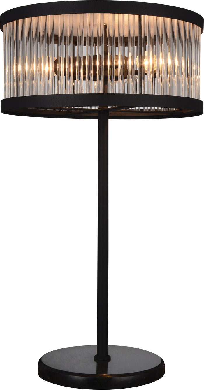Aven Table Lamp, Black Satin