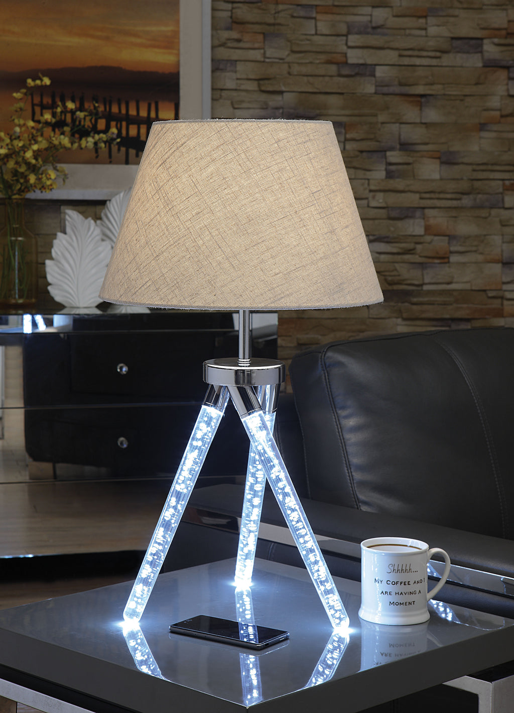 Cici Table Lamp, Chrome - ReeceFurniture.com
