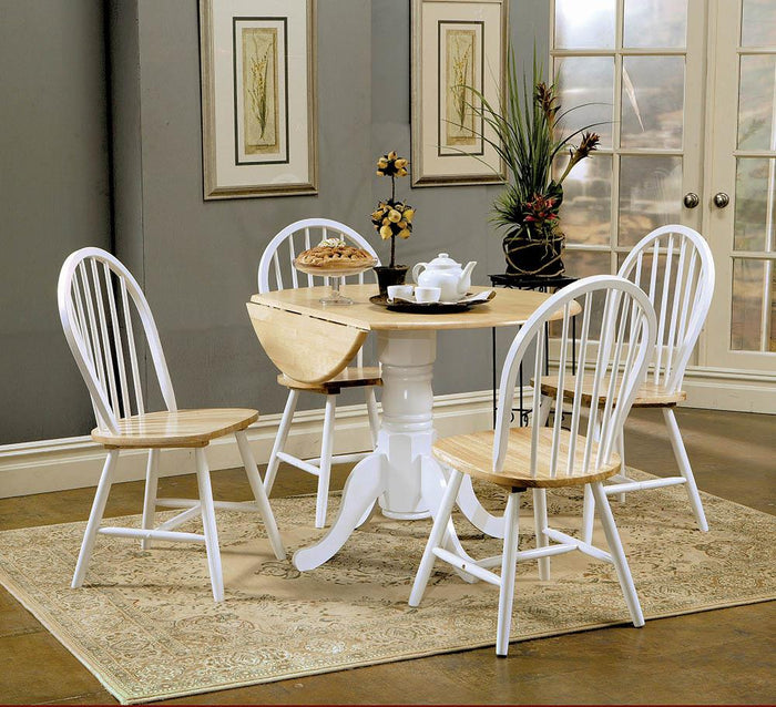 G4241 - Dining Set - Natural Drop Leaf Table With Empire Base