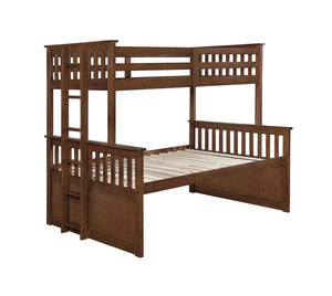 G461145 - Atkin Twin Extra Long Over Queen or Twin Over Full Bunk Bed - Weathered Walnut - ReeceFurniture.com