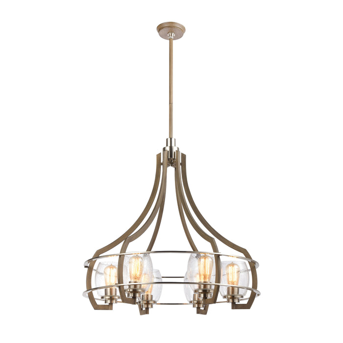 Bixler - Chandelier - Light Wood, Satin Nickel, Satin Nickel