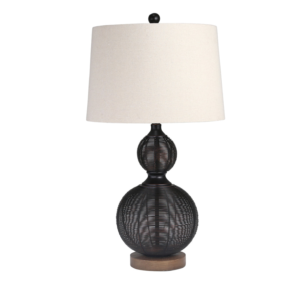 Metal Wired Table Lamp 31"H,Bronze - ReeceFurniture.com