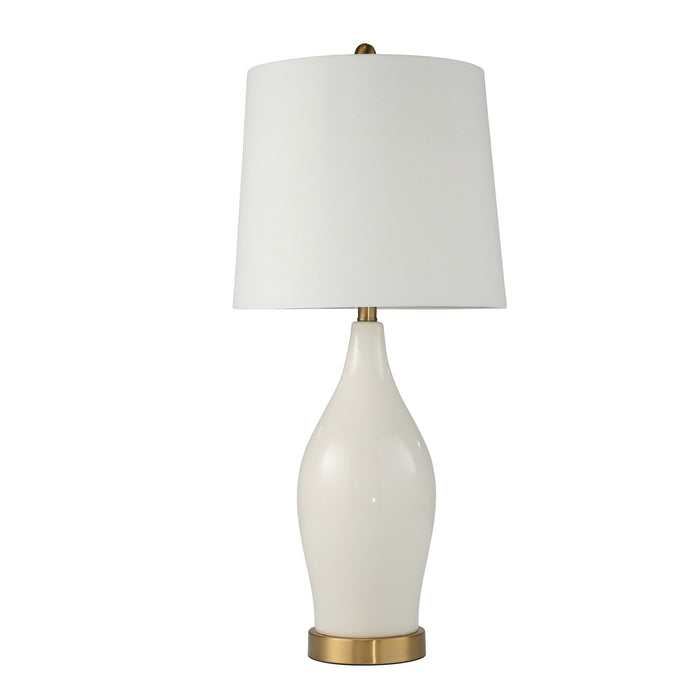 Ceramic Table Lamp W/Usb Port 31"H, White