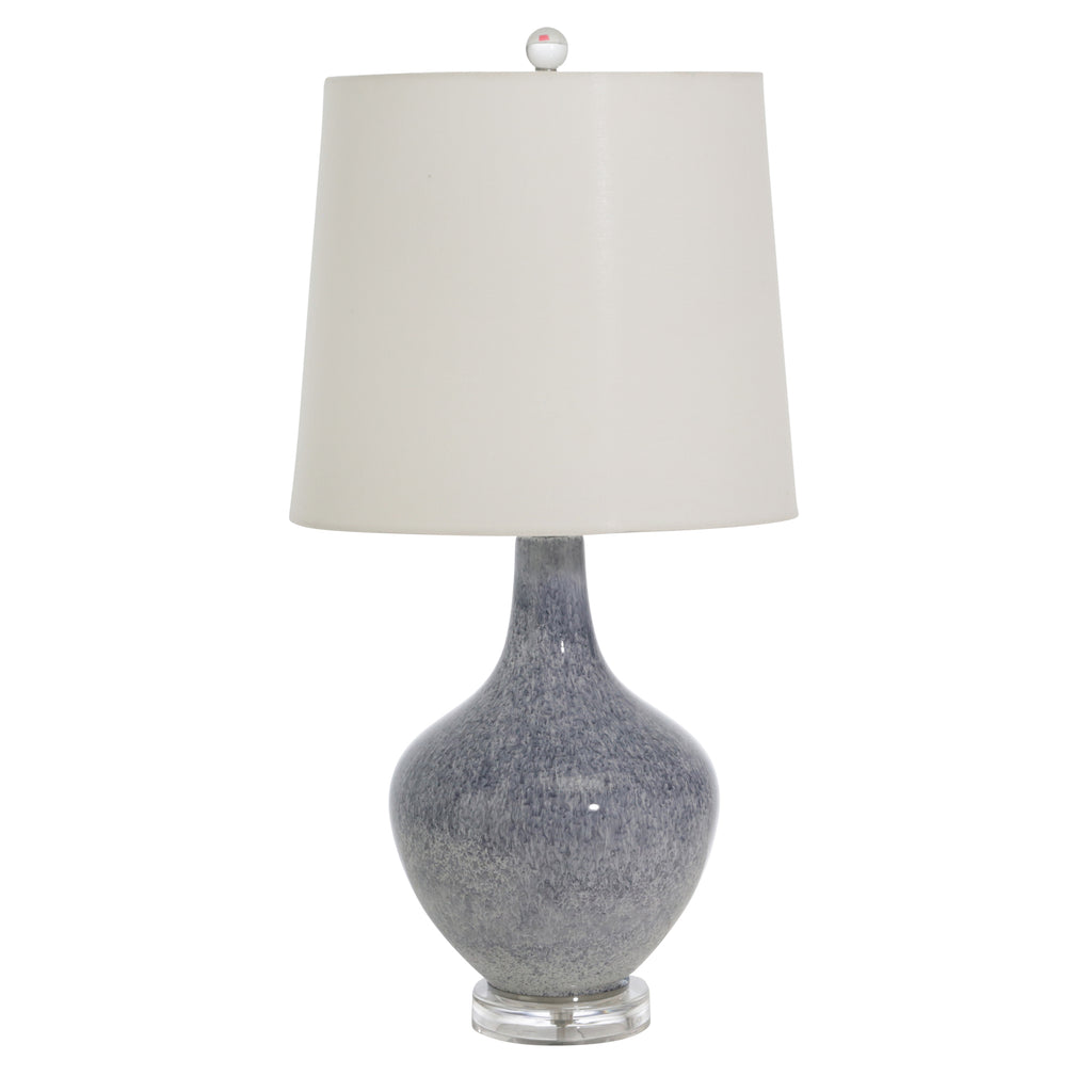 Glass Teardrop Table Lamp 28"H, Blue - ReeceFurniture.com