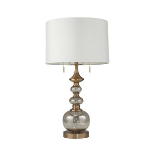 Glass Stacked Circles Table Lamp 28", Silver/Gold - ReeceFurniture.com