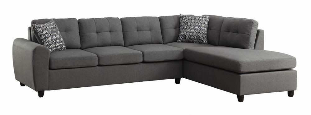 G500413 - Stonenesse Tufted Sectional - Grey - ReeceFurniture.com