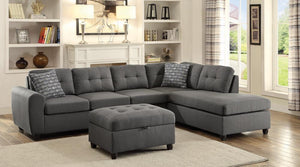 G500413 - Stonenesse Tufted Sectional - Grey - ReeceFurniture.com