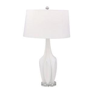 Resin Multi-Faceted Table Lamp28", White - ReeceFurniture.com