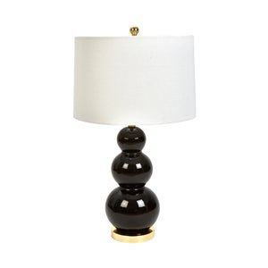 Ceramic Triple Gourd Table Lamp 29", Black - ReeceFurniture.com