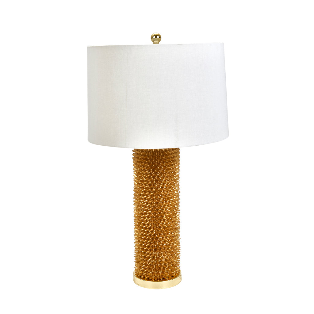 Resin Spiked Table Lamp 31", Gold - ReeceFurniture.com