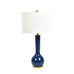 Ceramic Skinny Table Lamp 32", Navy Blue - ReeceFurniture.com