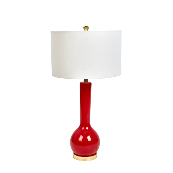 Ceramic Skinny Table Lamp 32",  Red