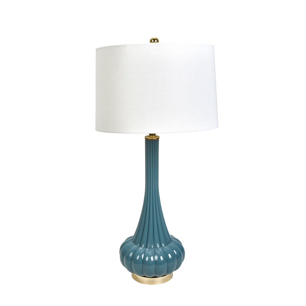 Glass Genie Bottle Table Lamp35", Gray/Blue - ReeceFurniture.com