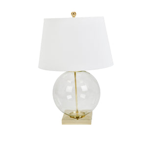 Clear Glass Circle Table Lamp27", Clear - ReeceFurniture.com