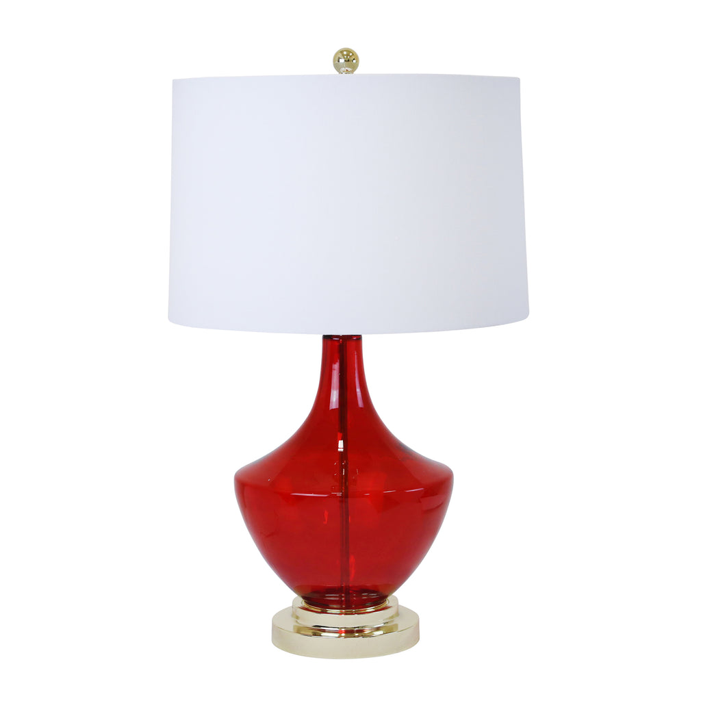 Glass Genie Table Lamp 28", Red - ReeceFurniture.com