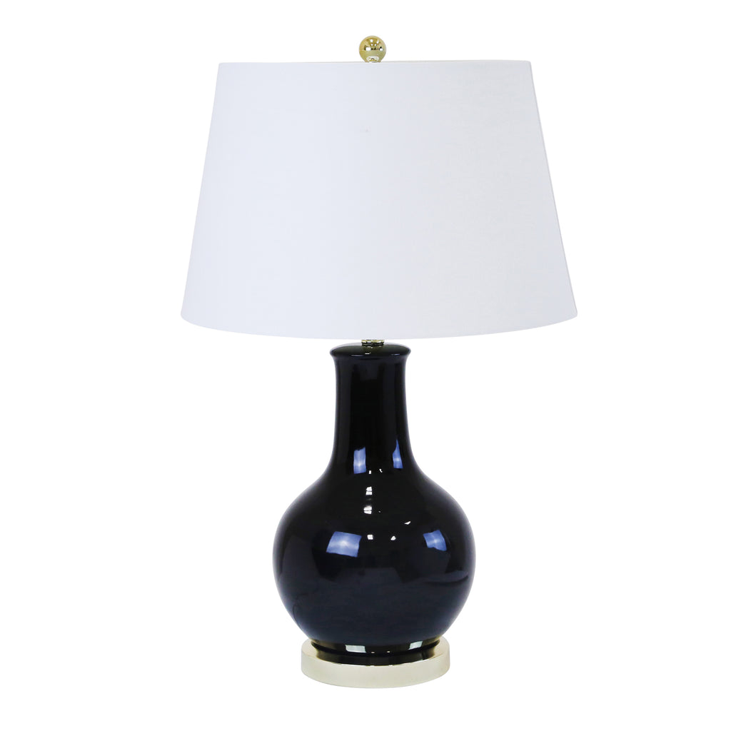 Ceramic Table Lamp 28", Black - ReeceFurniture.com