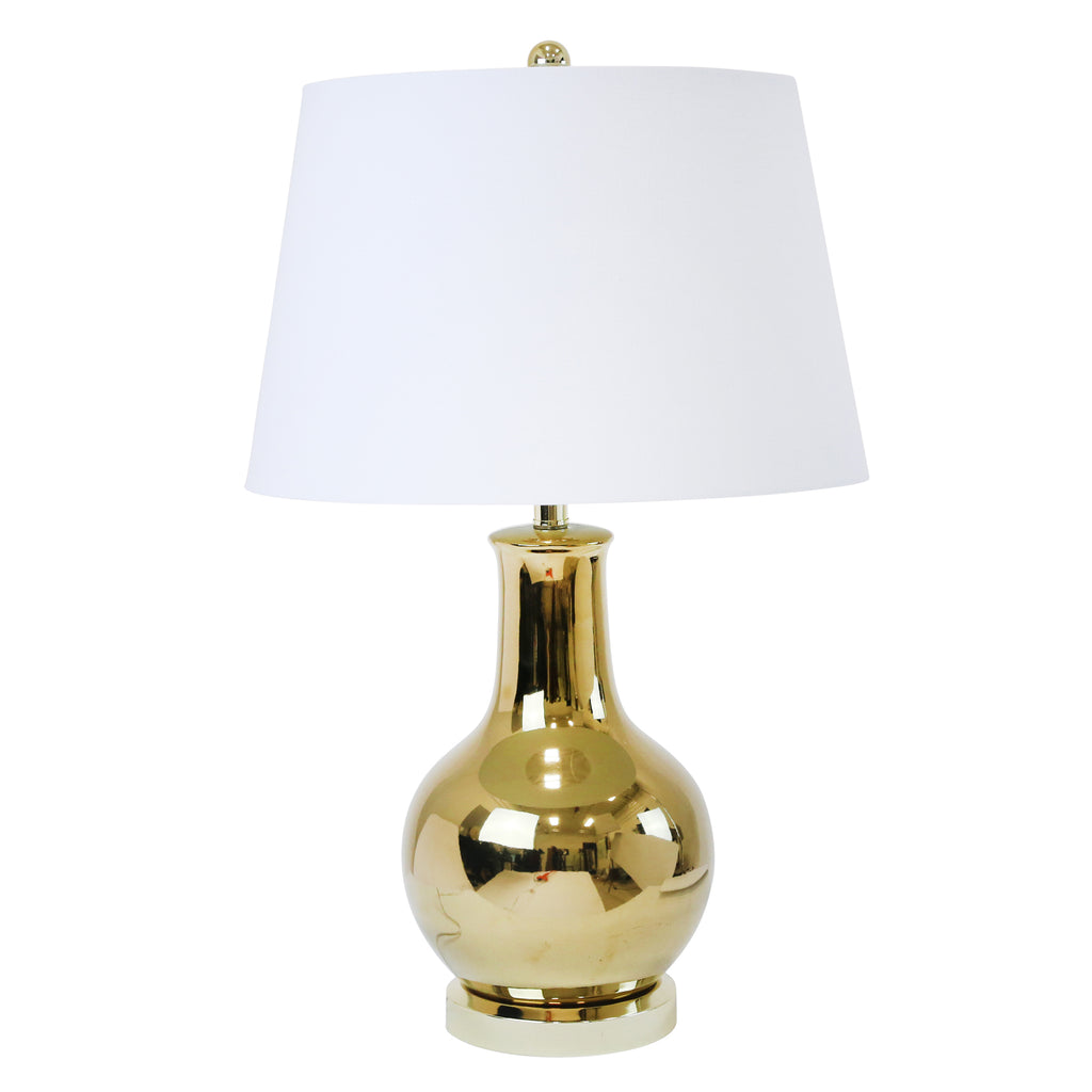 Ceramic Table Lamp 28", Gold - ReeceFurniture.com