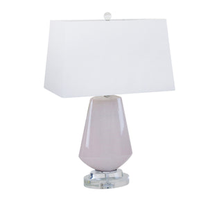 Glass Diamond Shape Table Lamp26", Mauve - ReeceFurniture.com