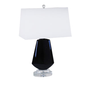 Glass Diamond Shape Table Lamp26", Black - ReeceFurniture.com