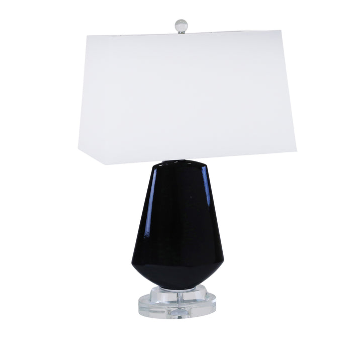 Glass Diamond Shape Table Lamp26", Black