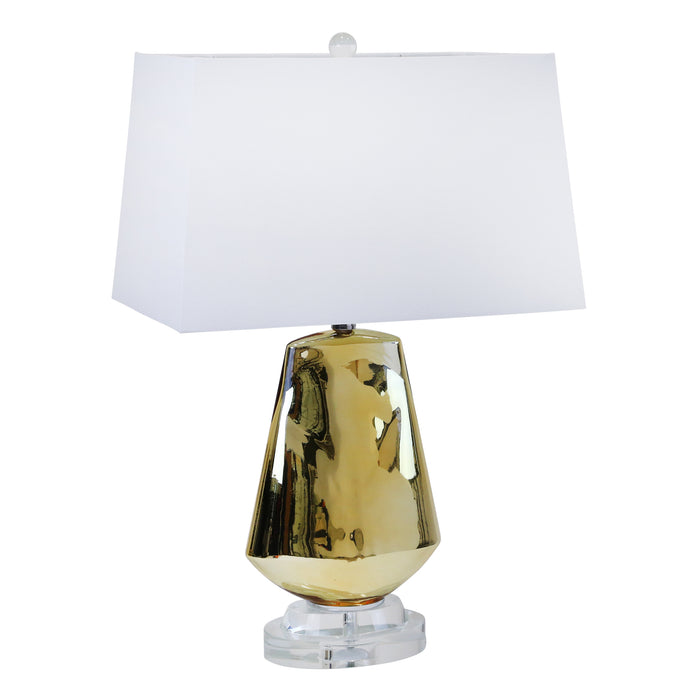 Glass Diamond Shape Table Lamp26", Gold