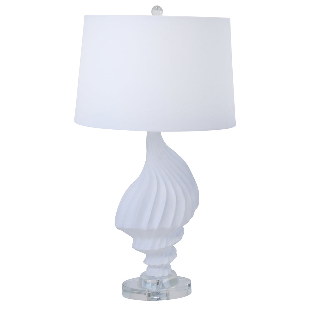 Resin Seashell Table Lamp 28",White - ReeceFurniture.com