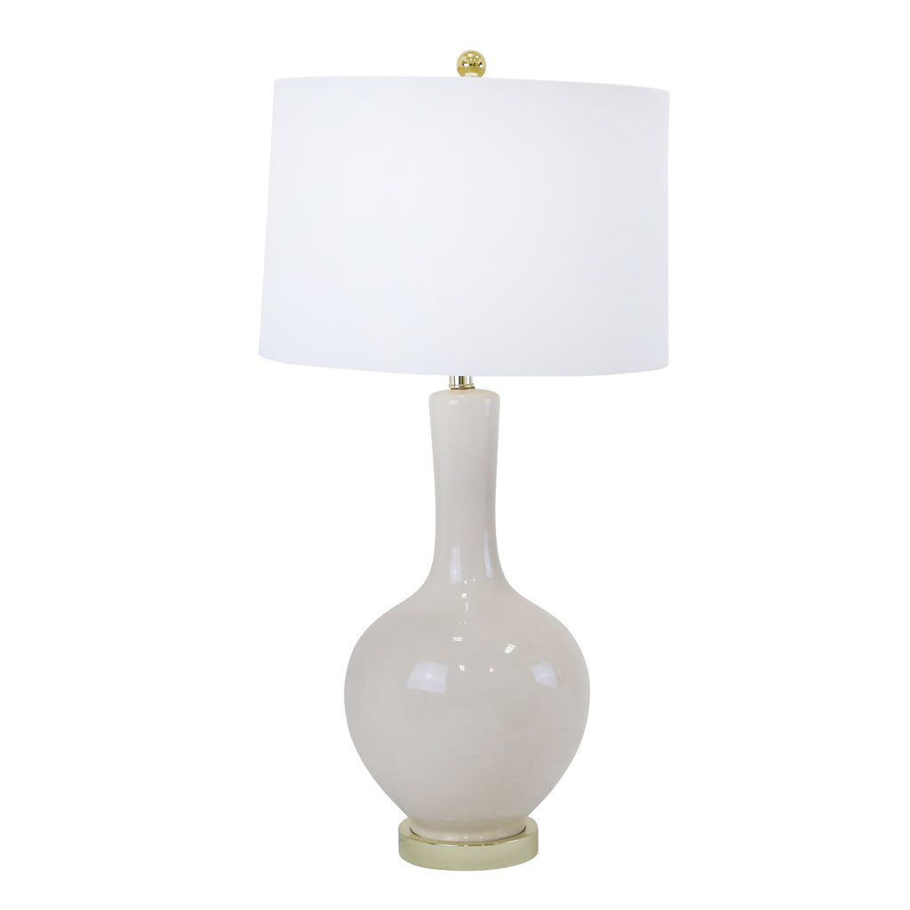 Ceramic Teardrop Table Lamp 32", Cream Pink - ReeceFurniture.com
