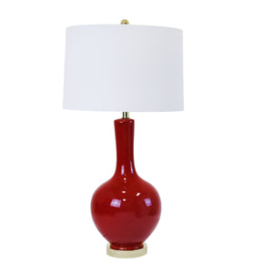 Ceramic Teardrop Table Lamp 32", Red - ReeceFurniture.com