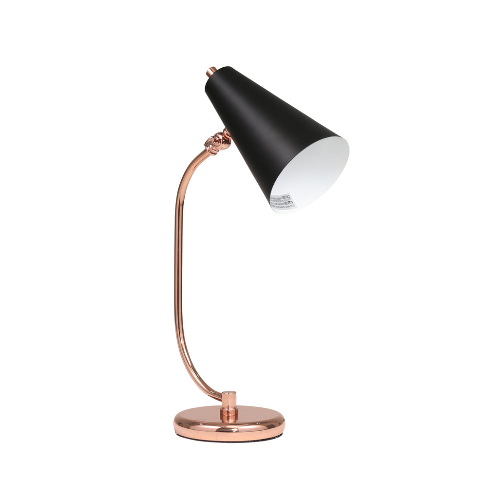 Metal Desk Lamp 20", Black / Rose Gold - ReeceFurniture.com
