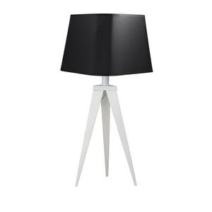 Metal Tripod Table Lamp 24", White/Black - ReeceFurniture.com