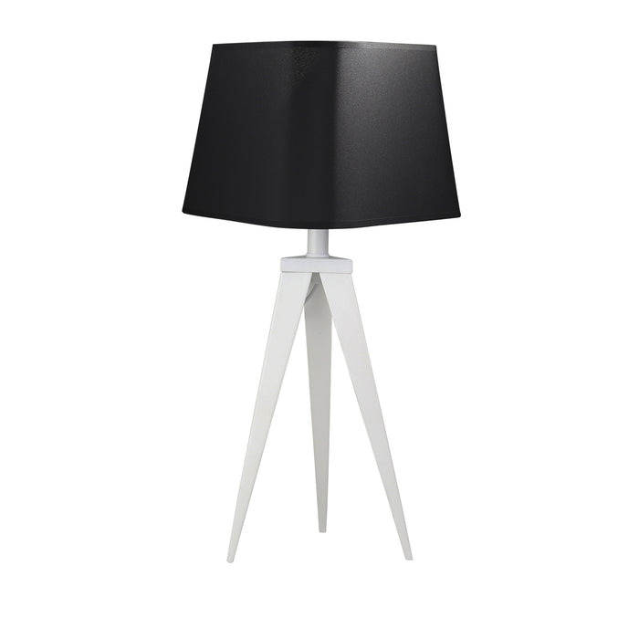 Metal Tripod Table Lamp 24", White/Black
