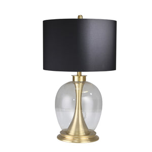 Metal Table Lamp W/Clear Glassball 28", Gold - ReeceFurniture.com