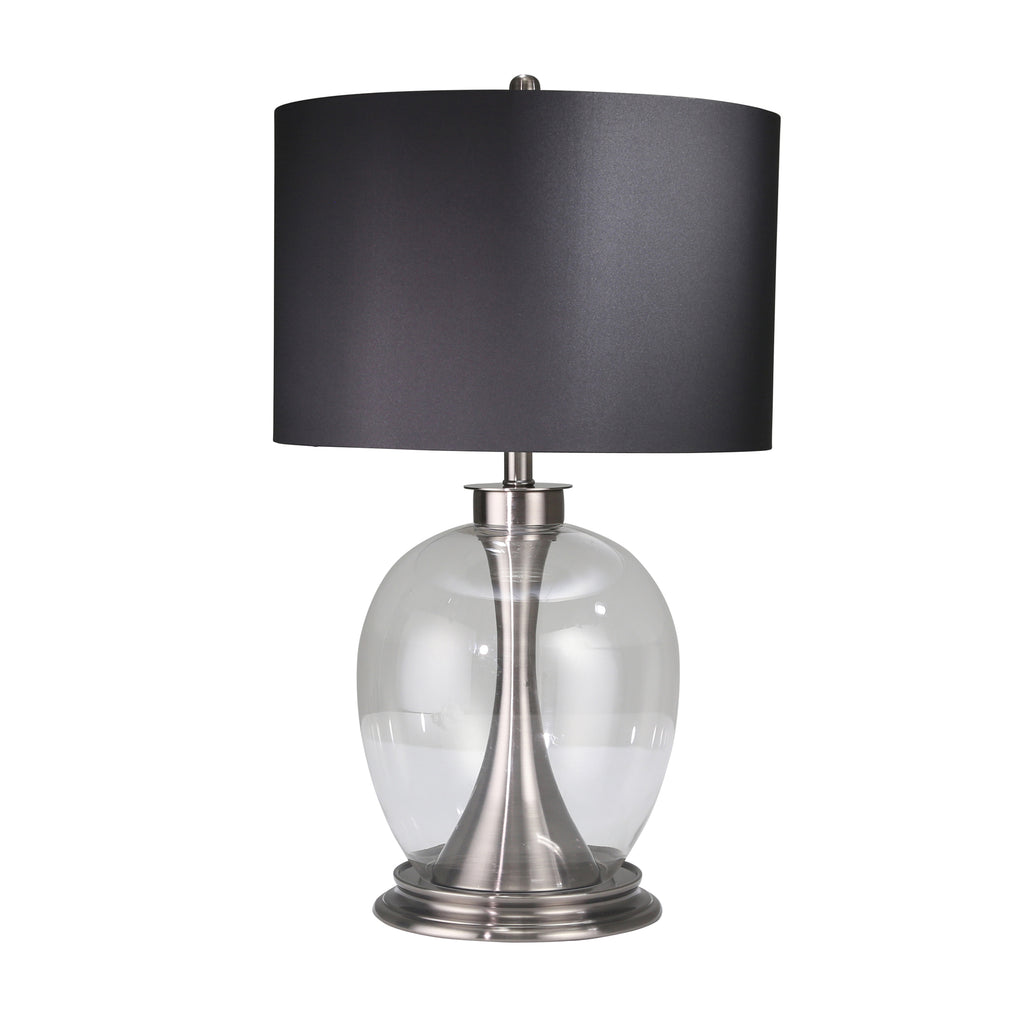 Metal Table Lamp W/Clear Glassball 28", Silver - ReeceFurniture.com