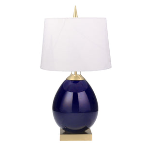 Ceramic Ovoid Table Lamp 30",Blue - ReeceFurniture.com