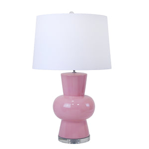 Ceramic Single Gourd Table Lamp 28", Pink - ReeceFurniture.com