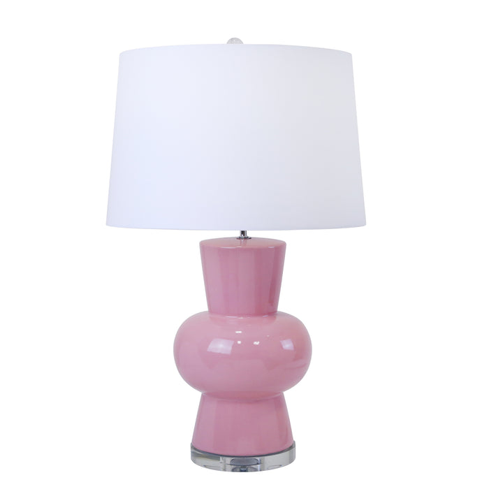 Ceramic Single Gourd Table Lamp 28", Pink