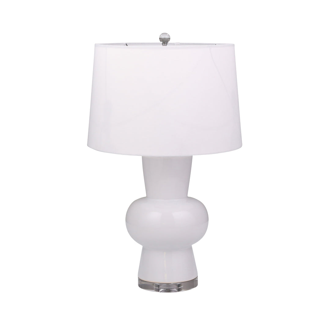 Ceramic Single Gourd Table Lamp 28", White - ReeceFurniture.com