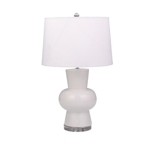Ceramic Single Gourd Table Lamp 28", Cream - ReeceFurniture.com