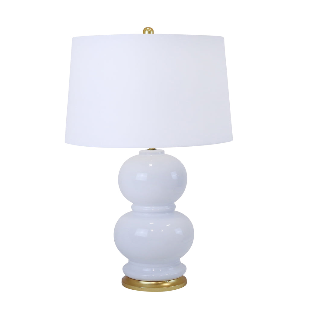 Ceramic Double Gourd Table Lamp 27", White - ReeceFurniture.com
